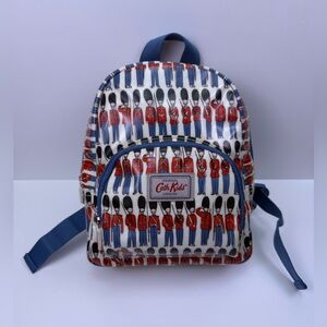 Cath Kids Kidston London Mini Backpack British Guards Print Blue Red PVC Bag